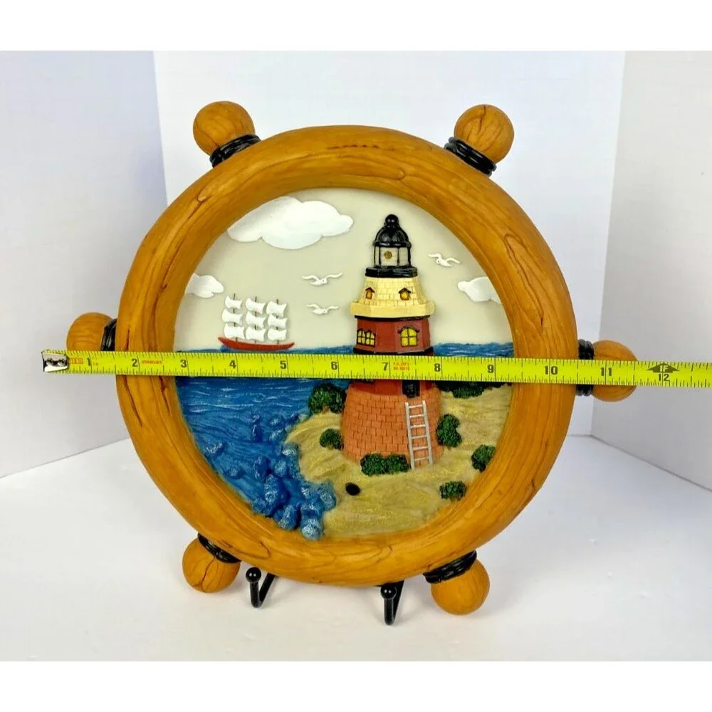 Harbors Edge Collection Ship Wheel Lighthouse w/Motion Sensor Light & Sound Vid